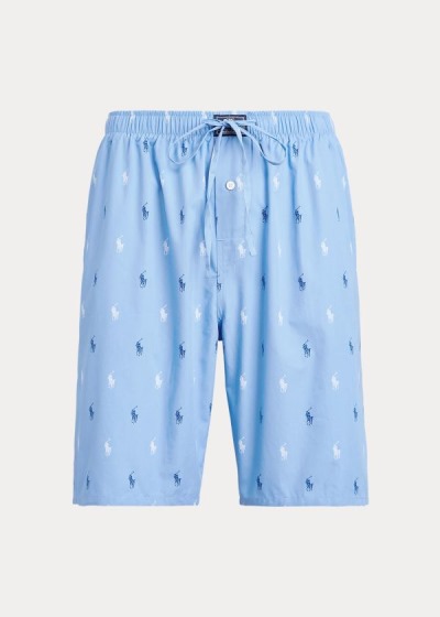 Pijamas De Short Polo Ralph Lauren Hombre Azules / Blancos - Signature Pony - KXFMO1574